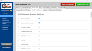 AML Setup application screen.