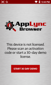 Sample AppLync Browser screen