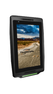 The firebird kiosk as seen in Portrait mode.